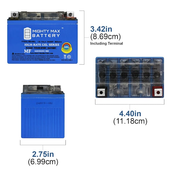 YTX4L-BS GEL Replacement Battery For Parts Unlimited RT4L-BS